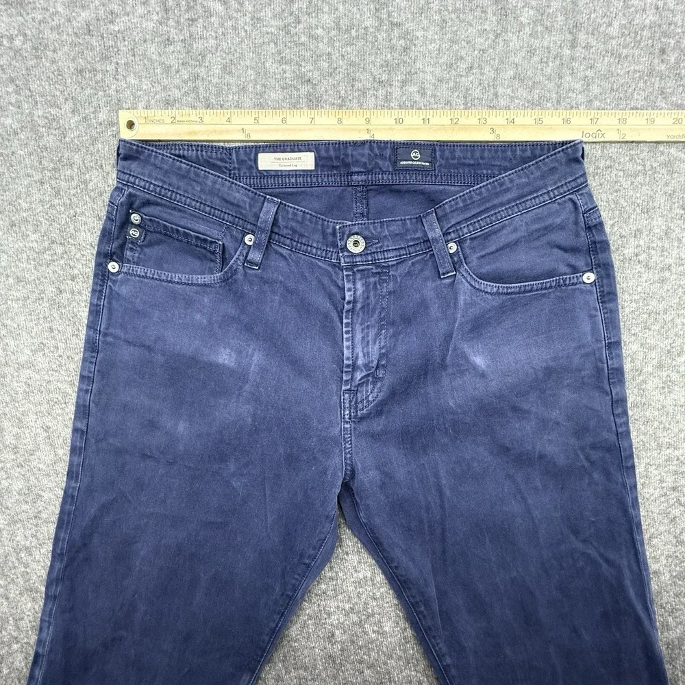 AG Adriano Goldschmied Pants The Graduate Men 33 x 32 Blue Sueded Tailored‎ Leg